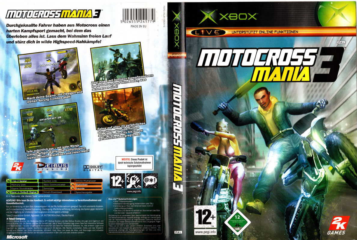 Motocross Mania 3 box art for Xbox